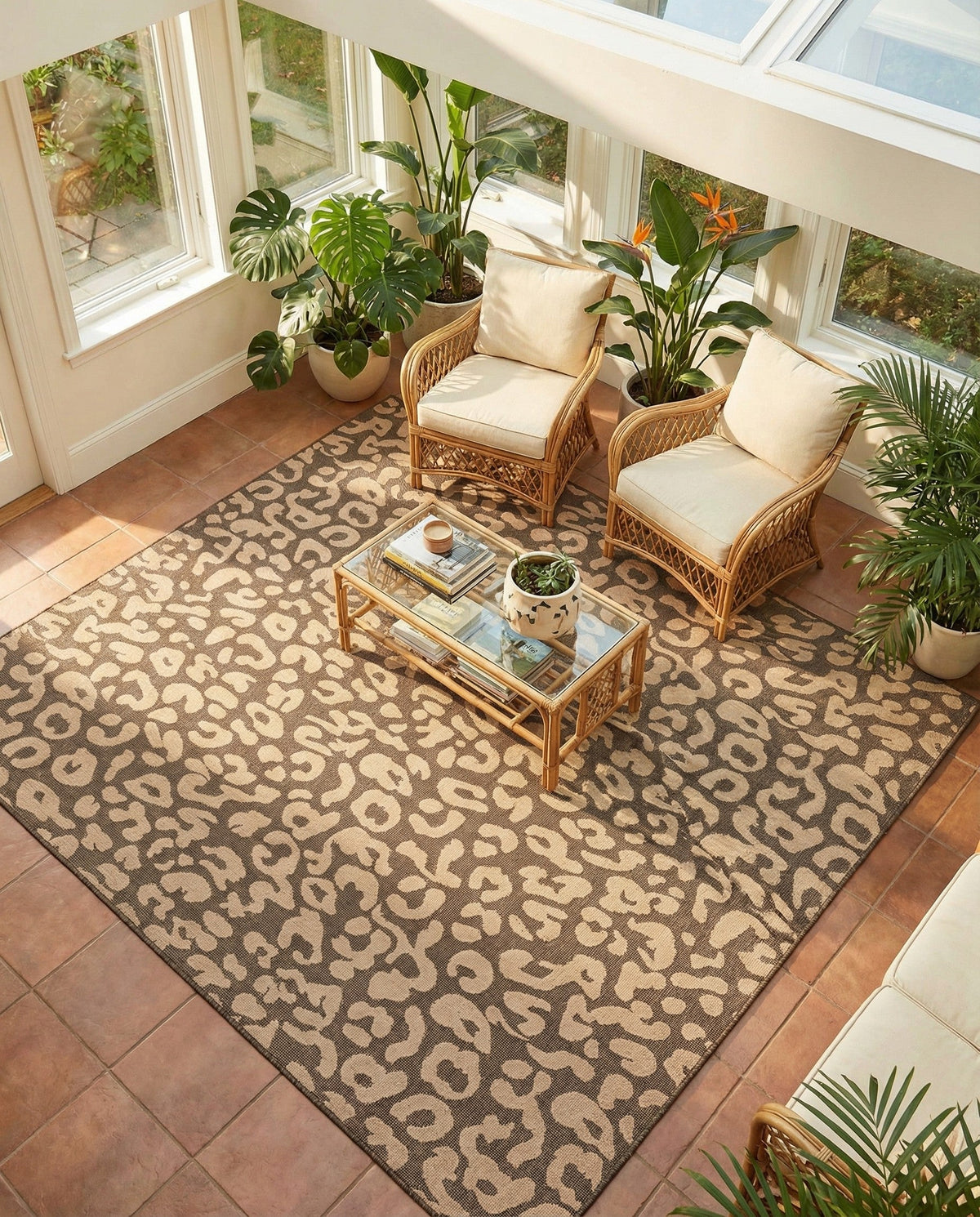 Sahara Sands Collection Area Rug -  Buto Square Brown  lifestyle 83