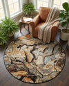 Urban Terrace Collection Area Rug -  Horizon Round Multi  lifestyle 65
