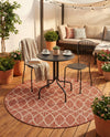 Savannah Pergola Collection Area Rug -  Pavilion (Rust Red) Round Rust Red  lifestyle 57