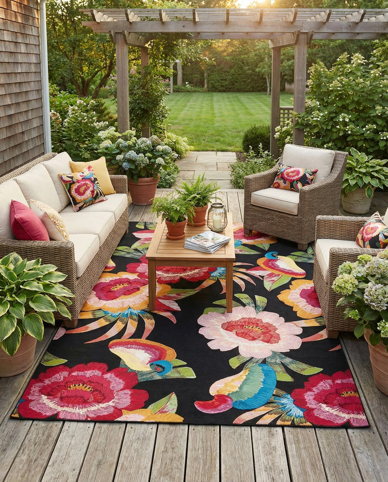 Seaside Blooms Collection Area Rug -  Versailles Rectangle Multi  lifestyle 26