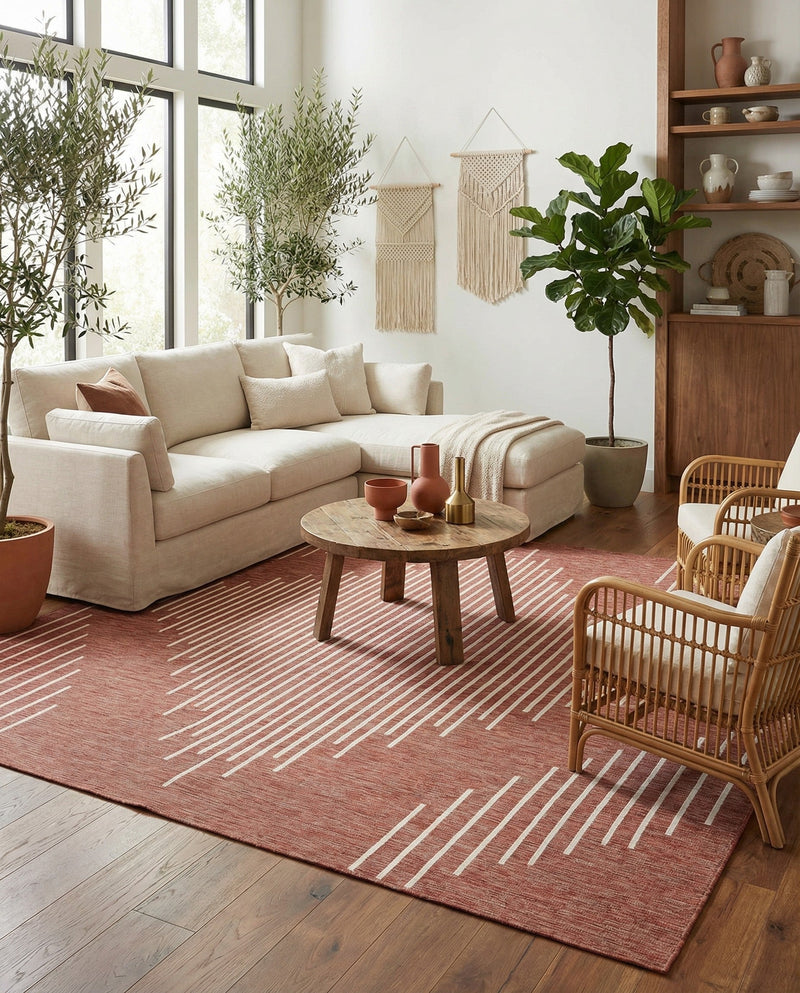 Urban Terrace Collection Area Rug -  Chelsea (Rust Red) Square Rust Red  lifestyle 60