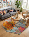 Colorburst Oasis Collection Area Rug -  Spectrum Octagon Multi  lifestyle 66