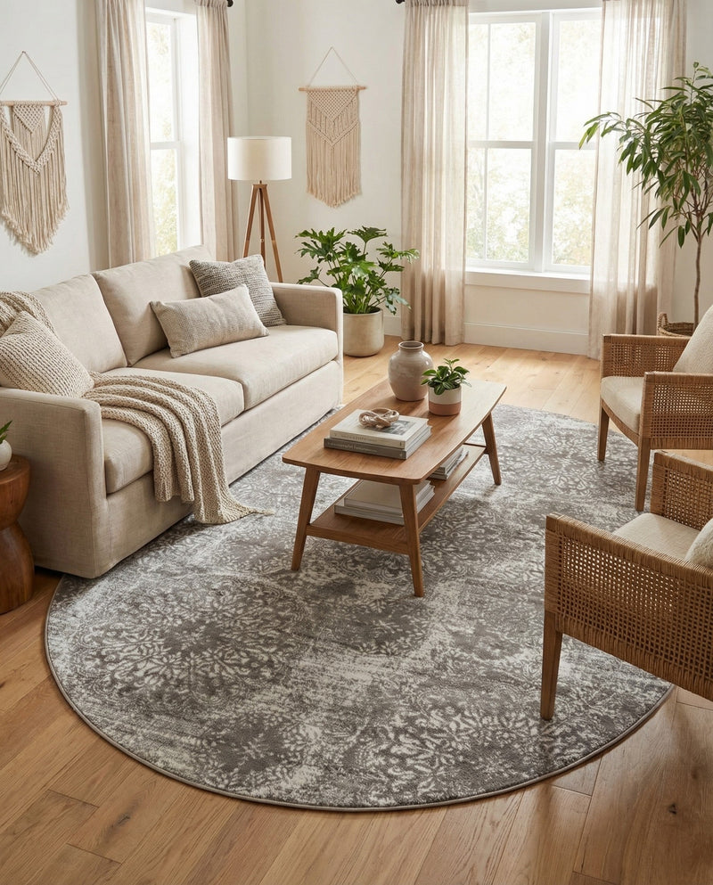 Riviera Elegance Collection Area Rug -  Monaco (Light Gray) Oval Light Gray  lifestyle 70