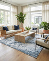 Aegean Elegance Washables Collection Area Rug -  Serifos Rectangle Navy Blue  lifestyle 80
