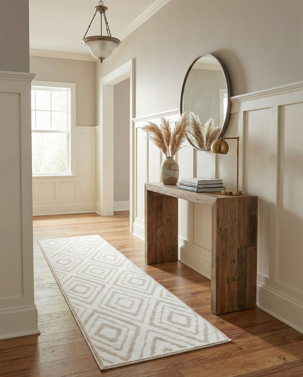 Sanctuary Retreat Collection Area Rug -  Oasis Runner Snow White  lifestyle 143