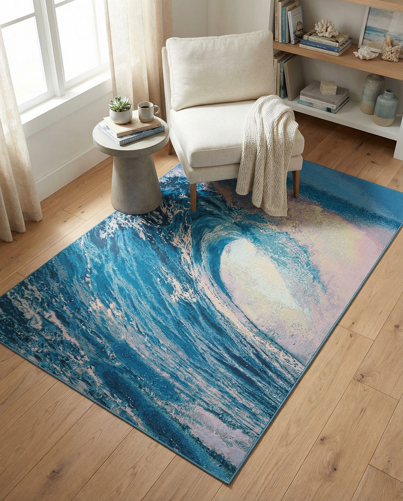 Urban Terrace Collection Area Rug - Veranda Rectangle Blue  lifestyle 12