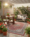 Patio Heritage Collection Area Rug -  Bower Rectangle Red  lifestyle 12
