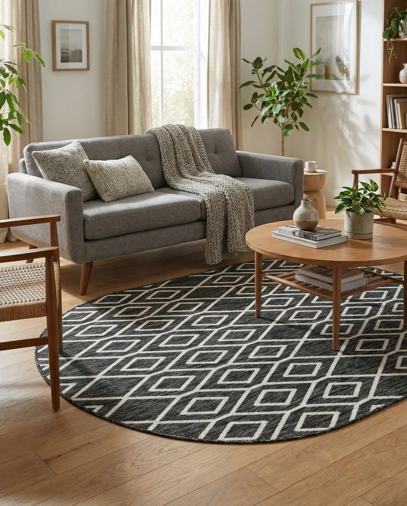 Urban Oasis Rugs Collection Area Rug -  Boulevard (Charcoal Gray) Oval Charcoal Gray  lifestyle 46