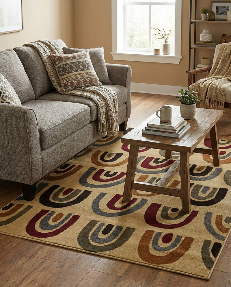 Bistro Lounge Collection Area Rug -  Breve Rectangle Cream  lifestyle 6