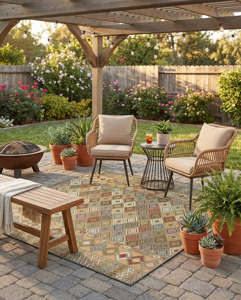 Coastal Terrace Collection Area Rug -  Pelican Square Multi  lifestyle 59