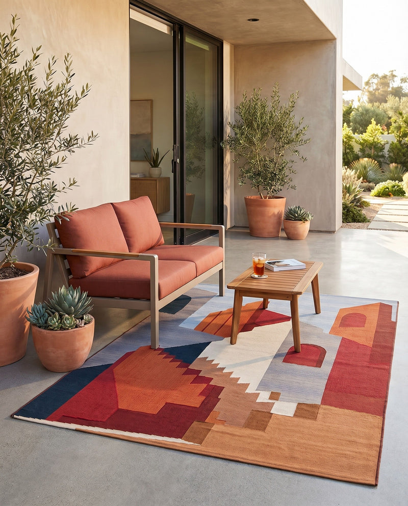 Urban Terrace Collection Area Rug -  Patio Rectangle Multi  lifestyle 17