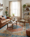 Savannah Threads Collection Area Rug - Charleston Rectangle Orange Yellow  lifestyle 14