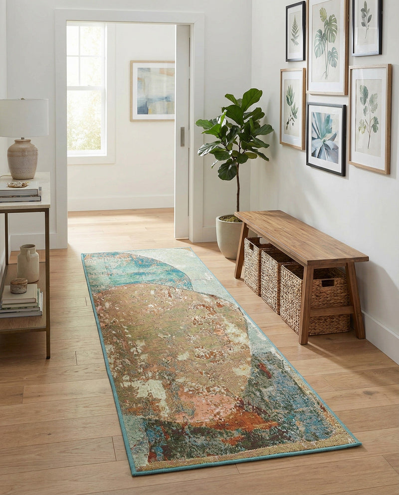 Urban Terrace Collection Area Rug -  Portico Runner Multi  lifestyle 68