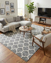 Lattice Gardens Collection Area Rug -  Bloomfield (Dark Gray) Rectangle Dark Gray  lifestyle 26