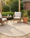 Urban Terrace Collection Area Rug -  Astoria (Taupe) Round Taupe  lifestyle 51