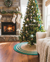Holiday Hearth Rugs Collection Area Rug - Yuletide Round Natural and Green  lifestyle 19