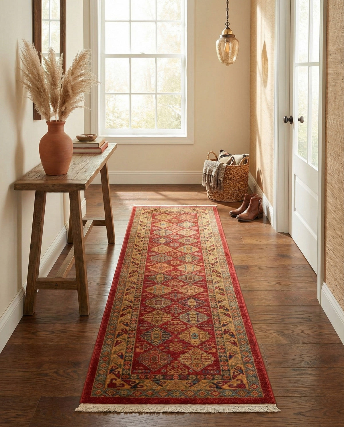 Persian Elegance Collection Area Rug -  Tabriz Runner Red  lifestyle 37