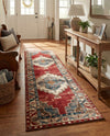 Patio Heritage Collection Area Rug -  Alcove Runner Red and Navy Blue  lifestyle 79