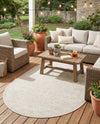 Tribal Terrace Treasures Collection Area Rug - Mayan Marina (Light Gray) Oval Light Gray  lifestyle 79