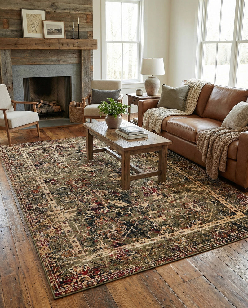 Neptune Elegance Collection Area Rug -  Galatea (Green) Rectangle Green  lifestyle 13