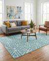 Garden Maze Retreat Collection Area Rug -  Topiarytrail Rectangle Blue  lifestyle 44