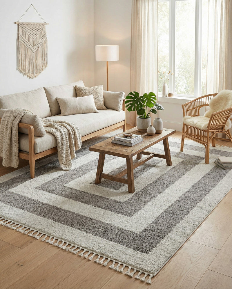 Sahara Chic Collection Area Rug -  Casablanca Rectangle Gray  lifestyle 42