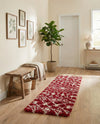 Berber Lattice Shag Collection Area Rug - Atlas (Burgundy Red) Runner Burgundy Red  lifestyle 23