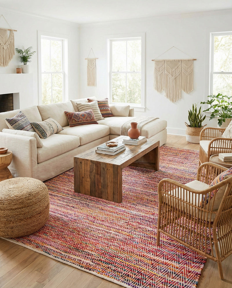 Zigzag Marina Collection Area Rug - HarborStripes Rectangle Multi  lifestyle 36