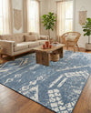 Desert Nomad Terrace Collection Area Rug - Sahara (Blue) Rectangle Blue  lifestyle 8