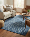 Garden Lattice Charm Collection Area Rug - Arbor (Navy Blue) Rectangle Navy Blue  lifestyle 11
