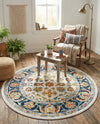 Adriana Terrace Collection Area Rug -  Positano (Multi) Round Multi  lifestyle 23