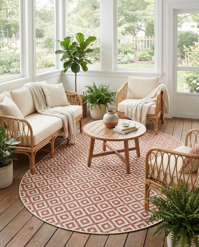 Urban Oasis Rugs Collection Area Rug -  Rooftop (Rust Red) Oval Rust Red  lifestyle 42