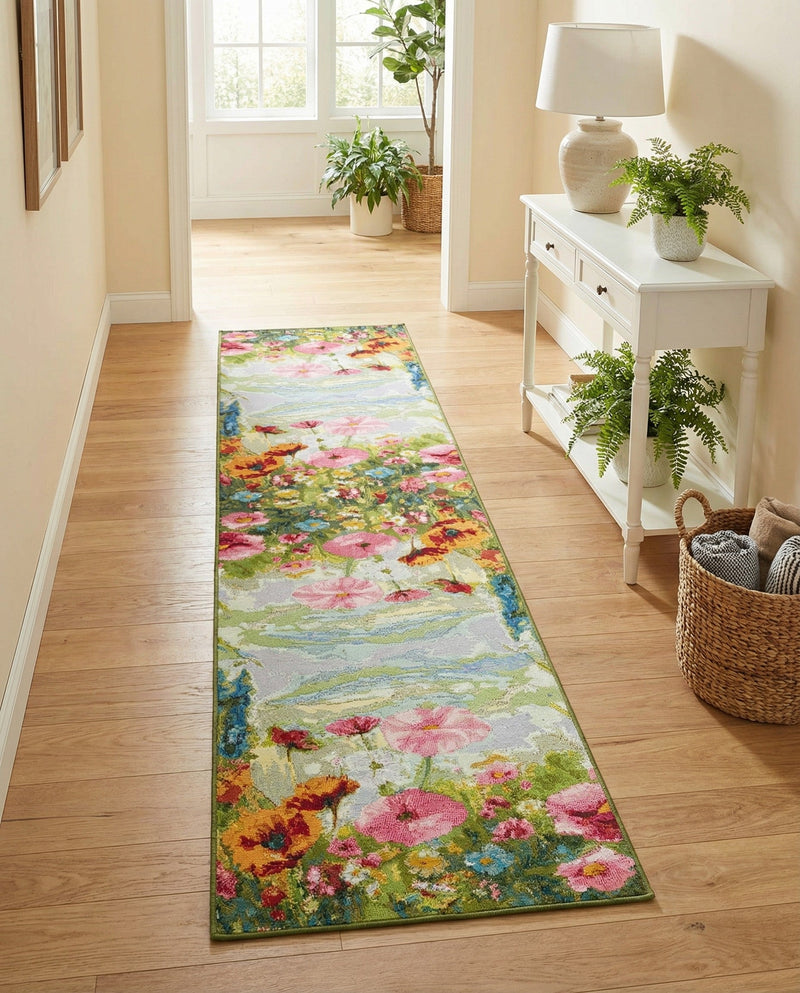 Seaside Blooms Collection Area Rug -  Amalfi Runner Multi  lifestyle 43