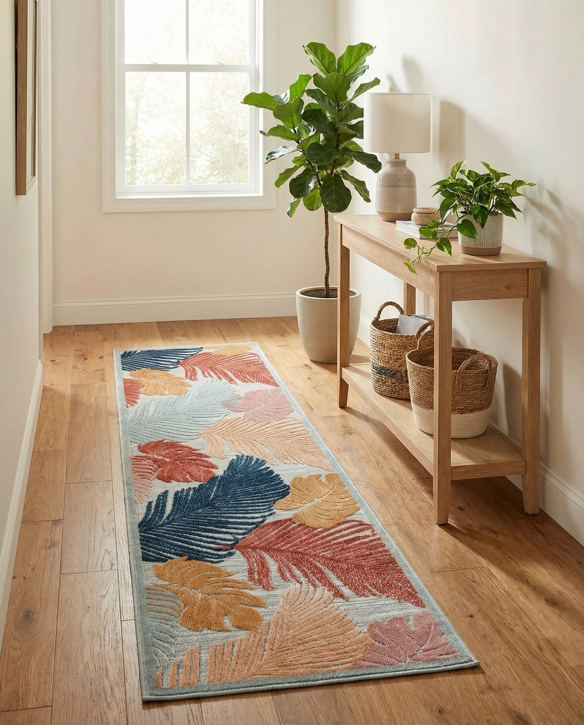 Seaside Blooms Collection Area Rug -  Tranquil Runner Multi  lifestyle 120