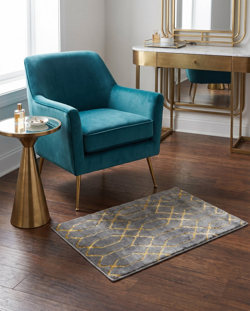 Hollywood Luxe Collection Area Rug - Sunset (Gray Gold) Rectangle Gray Gold  lifestyle 16