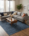 Aegean Elegance Washables Collection Area Rug -  Mykonos Rectangle Navy Blue  lifestyle 12