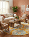 Arcadia Rugs Collection Area Rug -  Atlantis (Orange) Round Orange  lifestyle 33
