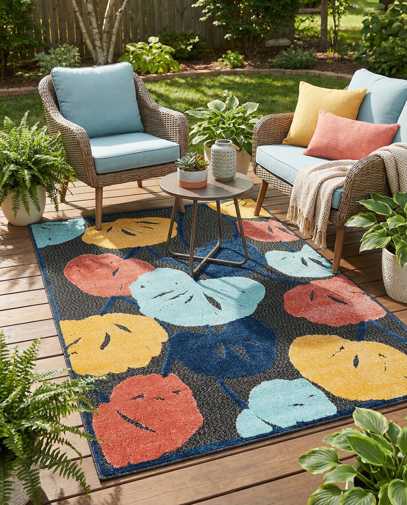 Caribbean Terrace Collection Area Rug -  Grenada Rectangle Charcoal  lifestyle 19