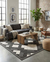 Urban Terrace Collection Area Rug -  Williamsburg Rectangle Black and White  lifestyle 20
