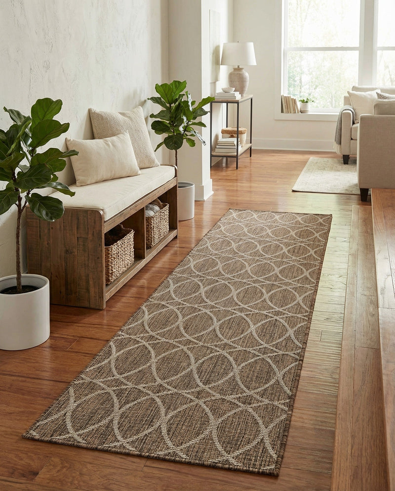 Savannah Pergola Collection Area Rug -  Pavilion (Brown) Runner Brown  lifestyle 47