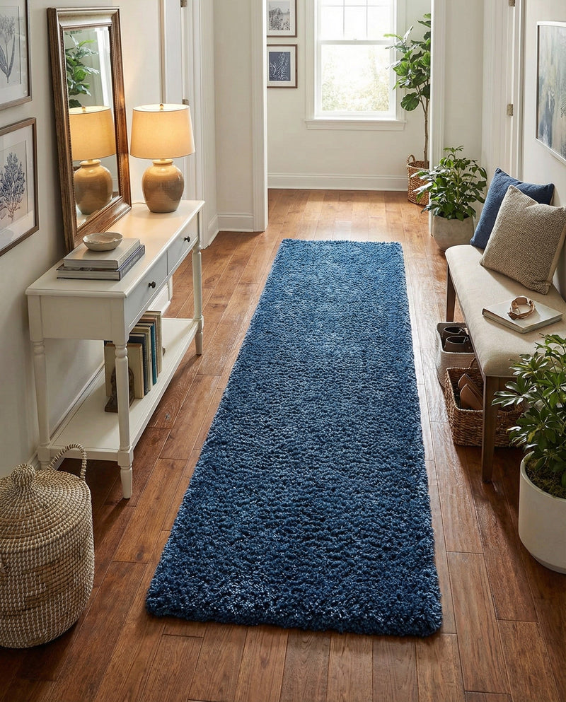 Alpine Plush Collection Area Rug -  Cortina (Marine Blue) Runner Marine Blue  lifestyle 19