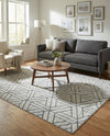 Garden Maze Retreat Collection Area Rug -  Topiarytrail Rectangle White  lifestyle 19