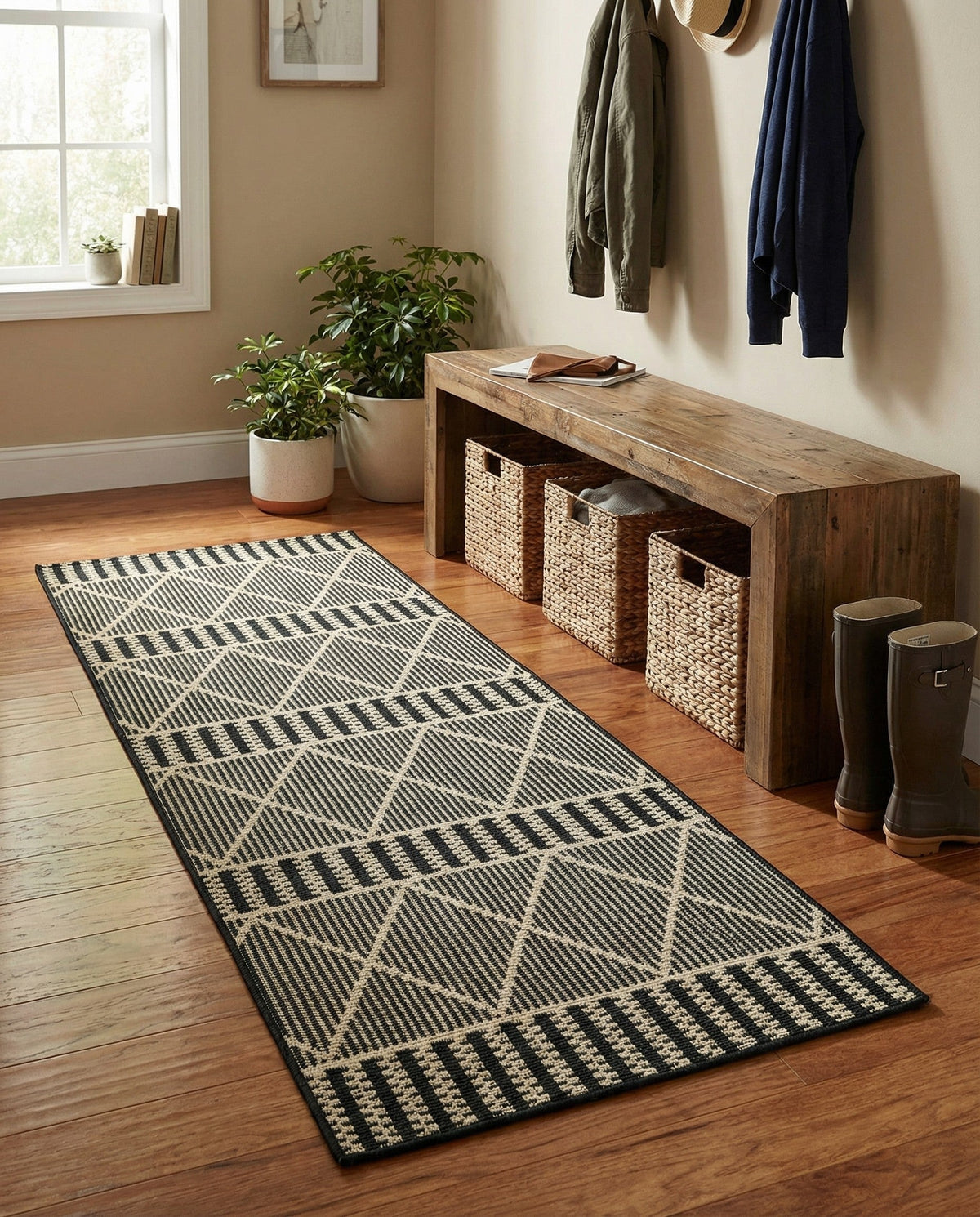 Savannah Pergola Collection Area Rug -  Glade Runner Black  lifestyle 138