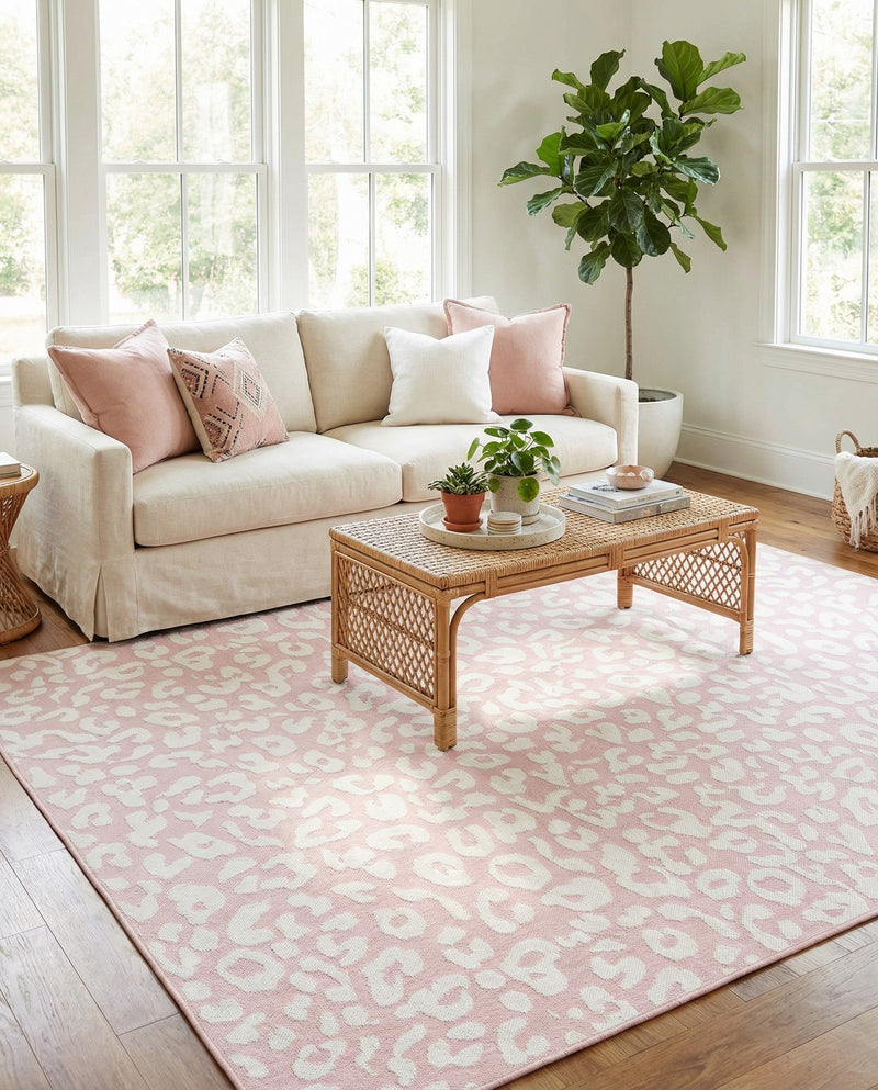 Savannah Escape Collection Area Rug -  Amazon (Pink Ivory) Rectangle Pink Ivory  lifestyle 13