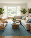 Seaside Serenity Collection Area Rug - Veranda (Teal) Square Teal  lifestyle 35