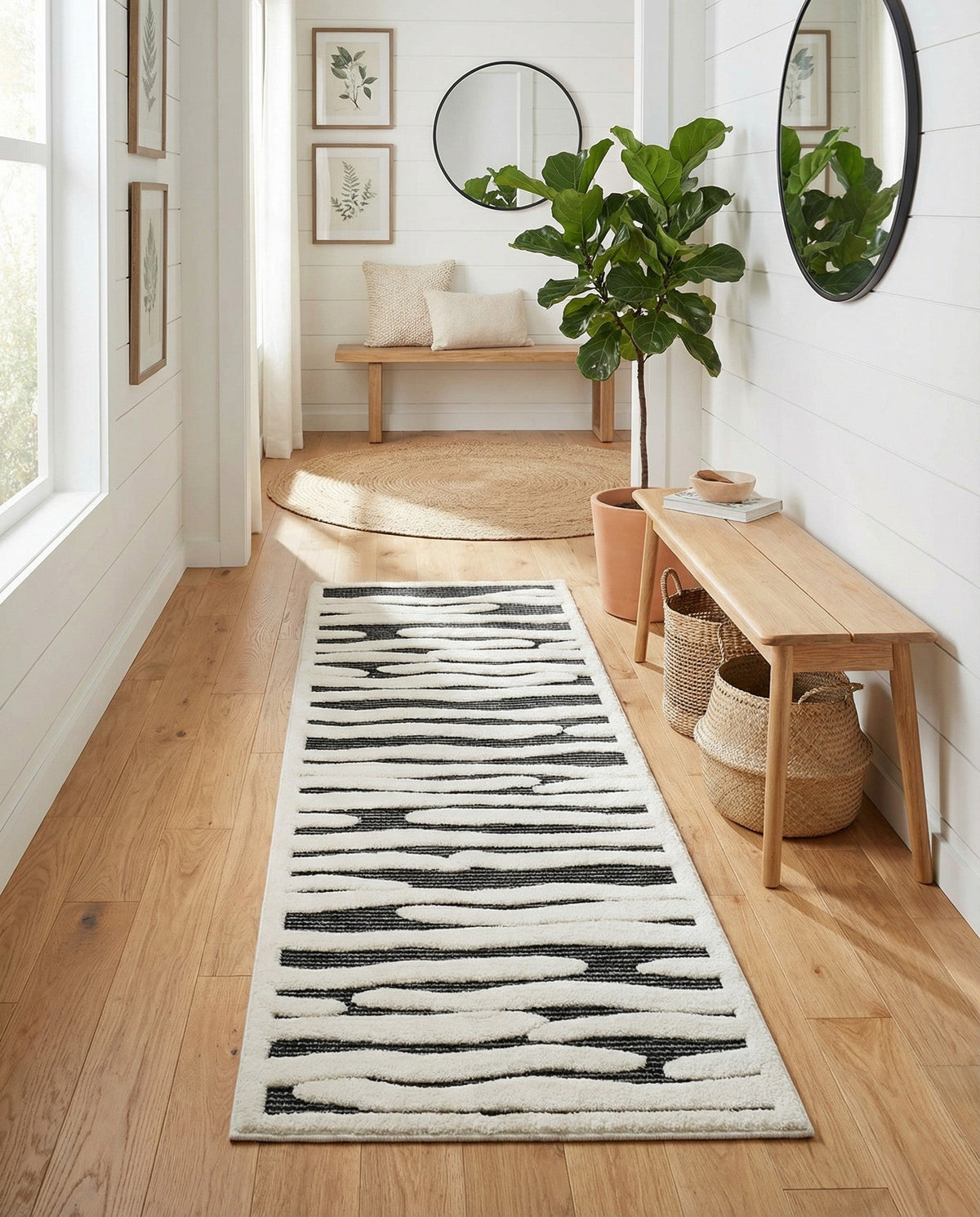 Monochrome Collection Area Rug - Slate Runner Gray  lifestyle 86
