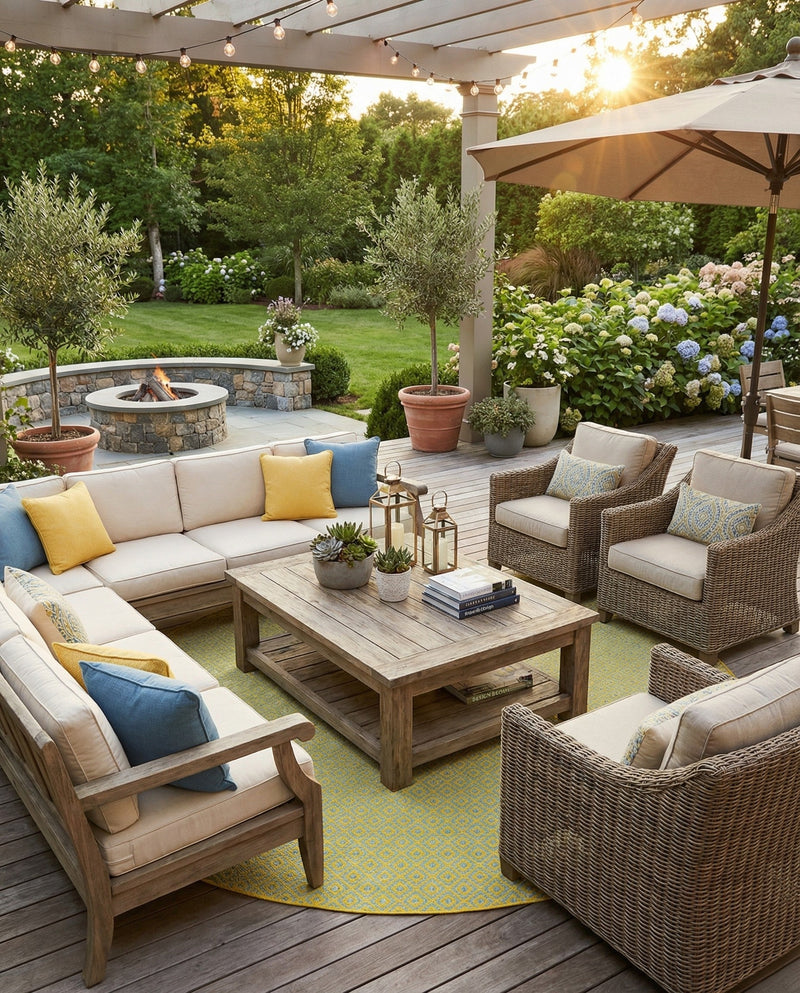 Urban Oasis Rugs Collection Area Rug -  Rooftop (Yellow and Aqua) Round Yellow and Aqua  lifestyle 24