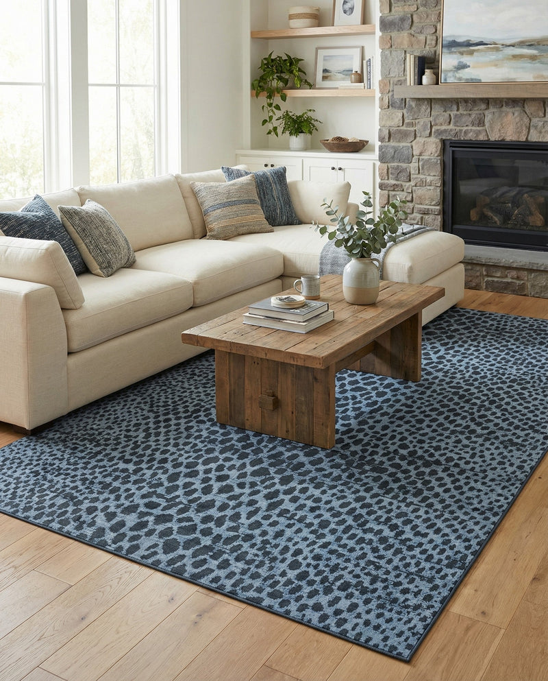 Aegean Elegance Washables Collection Area Rug -  Mykonos Rectangle Navy Blue  lifestyle 41