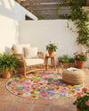 Seaside Blooms Collection Area Rug -  Marseilles Round Multi  lifestyle 79