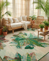 Seaside Blooms Collection Area Rug -  Fern Rectangle Multi  lifestyle 41